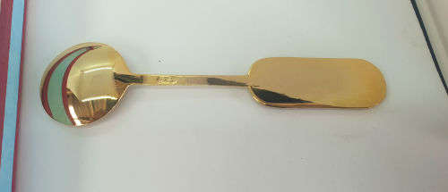 1996 5 Pc Gold plated Korean Folk metal art spoon set- spoon set