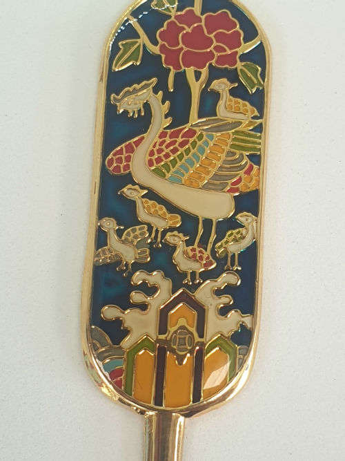 1996 5 Pc Gold plated Korean Folk metal art spoon set- spoon set