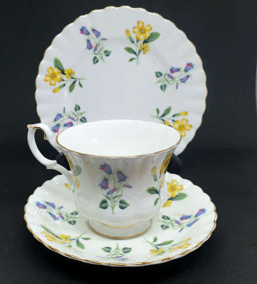 Vintage  Royal Albert "Windermere" Trio  - Cup has chips on bottom rim and a nick on top- see photos