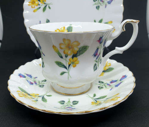 Vintage  Royal Albert "Windermere" Trio  - Cup has chips on bottom rim and a nick on top- see photos