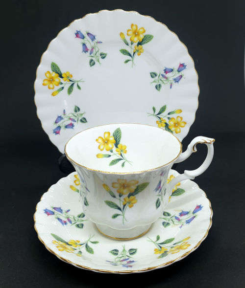 Vintage  Royal Albert "Windermere" Trio  - Cup has chips on bottom rim and a nick on top- see photos
