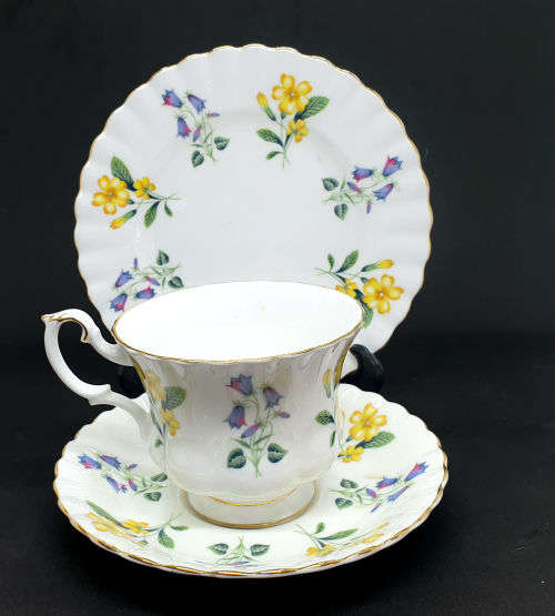 Vintage  Royal Albert "Windermere" Trio  - Cup has chips on bottom rim and a nick on top- see photos
