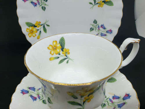 Vintage  Royal Albert "Windermere" Trio  - Cup has chips on bottom rim and a nick on top- see photos