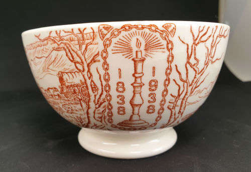 1838-1938 Voortrekker eeufees Commemorative Bowl - Pretoria made in Holland 65x110