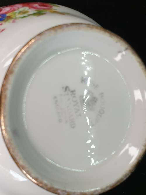 Vintage Royal Standard "Rose Bouquet" Sugar Bowl Made in England 62x119mm