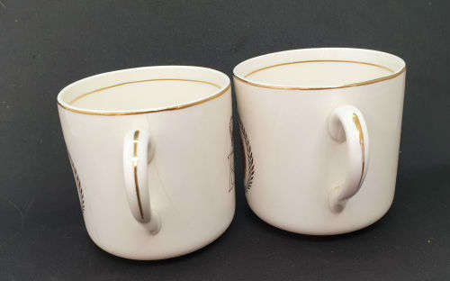 2 Vintage Mid winter June 2nd 1953 Elizabeth II Coronation Cups - One Cracked