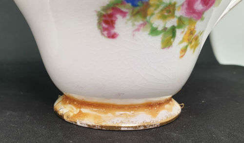 Vintage Royal Standard "Rose Bouquet" Sugar Bowl 62x119mm and Creamer (Damaged) 103x154mm