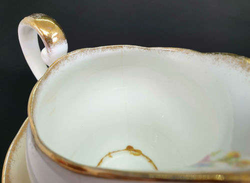 Vintage Royal Standard "Rose Bouquet" Sugar Bowl 62x119mm and Creamer (Damaged) 103x154mm