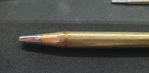 3 Vintage Cross Pens V20 10kt rolled gold pen and pencil set and a Black Cross pen.Boxed