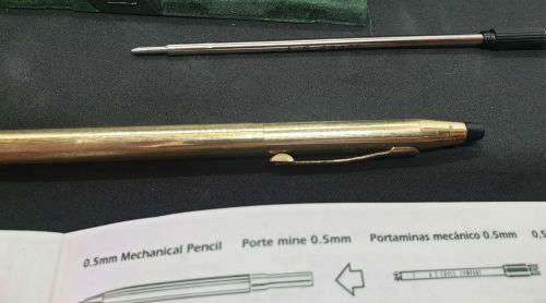 3 Vintage Cross Pens V20 10kt rolled gold pen and pencil set and a Black Cross pen.Boxed