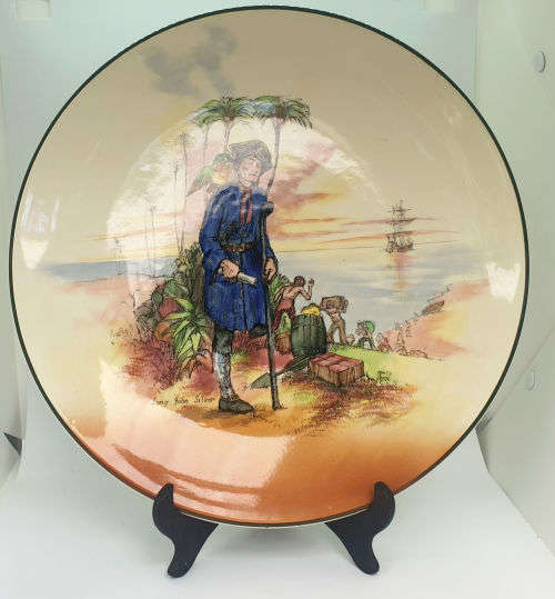 Large Vintage Royal Doulton 'Treasure Island' D6376 -  Long John Silver Charger Plate 342mm