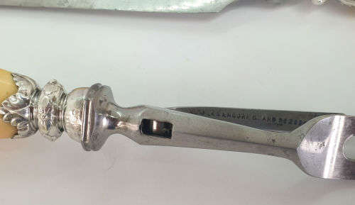 Antique 1904 Encore Thomas Turner & Co Sheffield Carving Set Sterling SILVER Bolster -Boxed