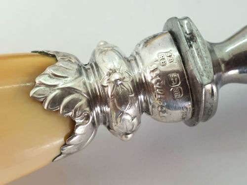Antique 1904 Encore Thomas Turner & Co Sheffield Carving Set Sterling SILVER Bolster -Boxed