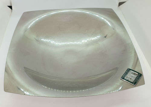 Vintage 1961 ALOE Stainless Steel Raised tray trophy Chamber of Mines Prevention of Accidents