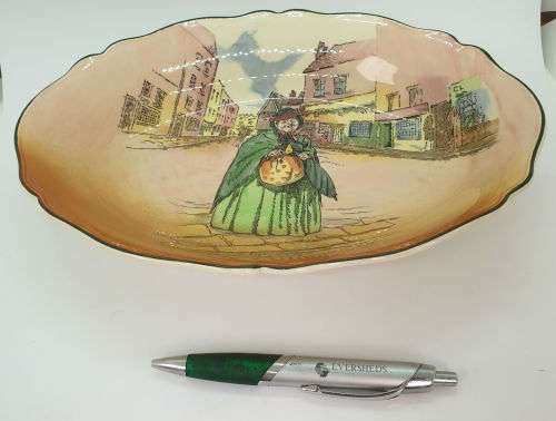 Vintage Royal Doulton Dickens Ware Bowl 'Sairey Gamp' D.6327- 55x278x208mm