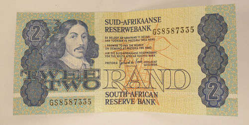 1989 -2 Rand  Uncirculated-Signature de Kock