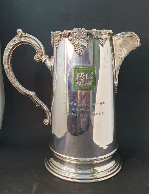 Vintage 1965 Chamber of Mines West Rand Inter-Mines safety competition Trophy Jug  232x245x147mm