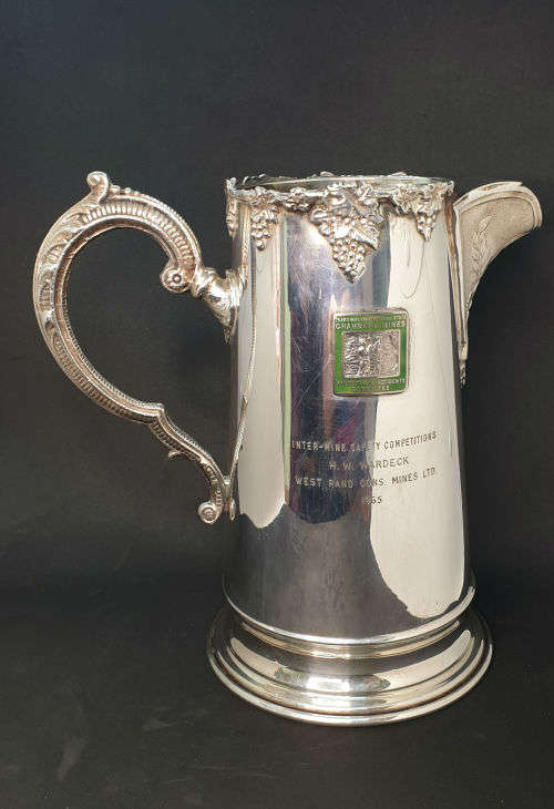Vintage 1965 Chamber of Mines West Rand Inter-Mines safety competition Trophy Jug  232x245x147mm