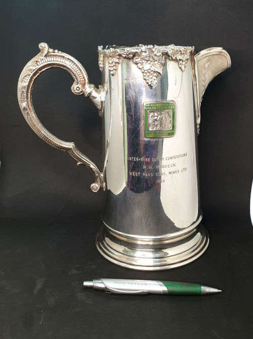 Vintage 1965 Chamber of Mines West Rand Inter-Mines safety competition Trophy Jug  232x245x147mm