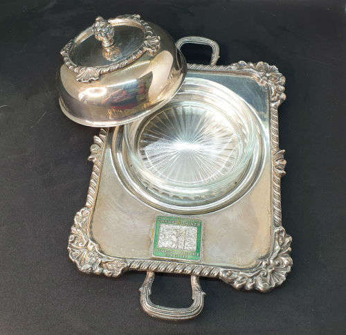 Vintage Chamber of Mines TVL and OVS Prevention of Accidents Committee Butter dish Trophy