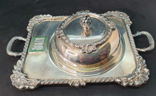Vintage Chamber of Mines TVL and OVS Prevention of Accidents Committee Butter dish Trophy