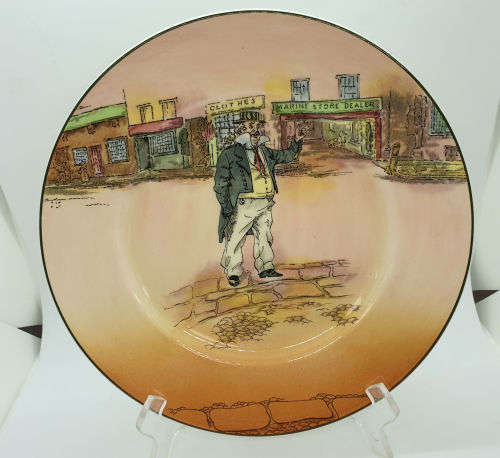 Vintage Royal Doulton Dickens Ware Plate `Cap`n Cuttle` D6527 Plate 265mm
