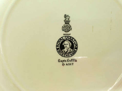 Vintage Royal Doulton Dickens Ware Plate `Cap`n Cuttle` D6527 Plate 265mm