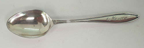 Vintage 1934 Sterling Silver Hallmarked Spoon - England  - 110mm - 11g - Engraved name MONICA
