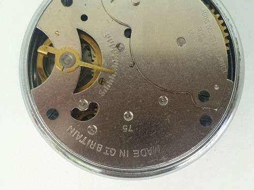Vintage Smiths Mens Pocket Watch - working - Lens has a crack -Made in England