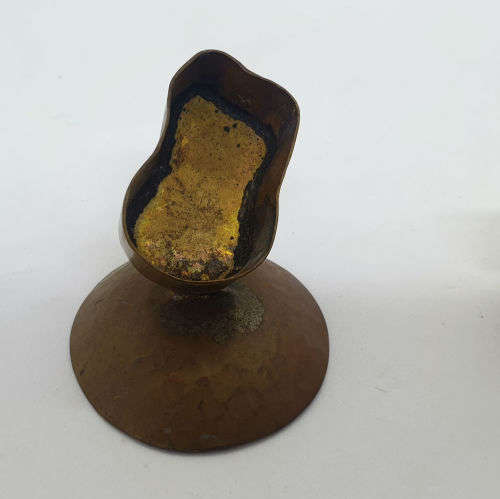 Zebra artwork on Warthog tooth on Brass stand