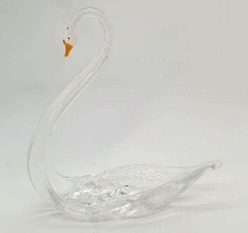 Glass Swan 177x165x65  (could be used as a candy or Jewelry holder)