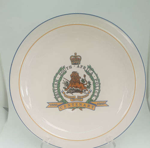 1889 to 1989 British-South Africa Police Centenary Plate- Drosdy Stonecraft 262mm