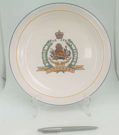 1889 to 1989 British-South Africa Police Centenary Plate- Drosdy Stonecraft 262mm