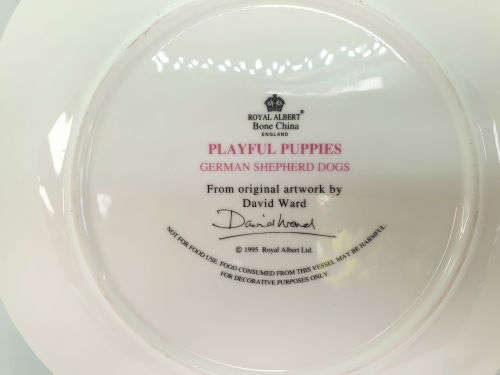 1995 Royal Albert Plate 'Playful Puppies 'Origanal Artwork By David Ward