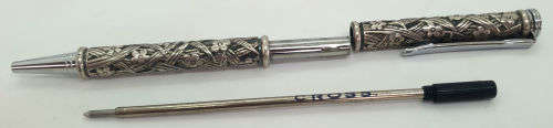 Vintage (Non-magnetic) Metal Ballpoint Pen (No Name) with a Cross Refill -  Black ink still Ok