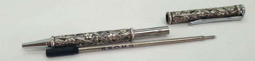Vintage (Non-magnetic) Metal Ballpoint Pen (No Name) with a Cross Refill -  Black ink still Ok