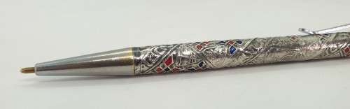 Rare 1960's Israeli GLOBUS '' ballpoint pen (silver or silver plated?)Ink is Dry