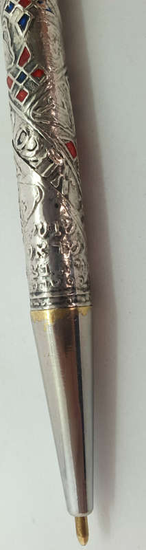 Rare 1960's Israeli GLOBUS '' ballpoint pen (silver or silver plated?)Ink is Dry