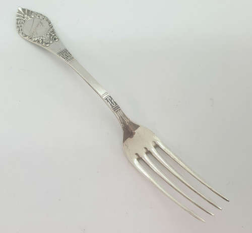 Rare Antique German Hallmarked C.Grebenau SILVER(.800) Cake Fork name Anelise Engraved on it. 42 g