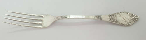 Rare Antique German Hallmarked C.Grebenau SILVER(.800) Cake Fork name Anelise Engraved on it. 42 g