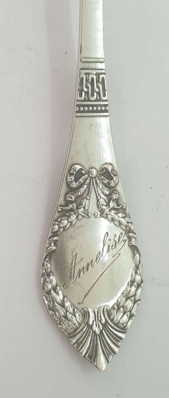 Rare Antique German Hallmarked C.Grebenau SILVER(.800) Cake Fork name Anelise Engraved on it. 42 g