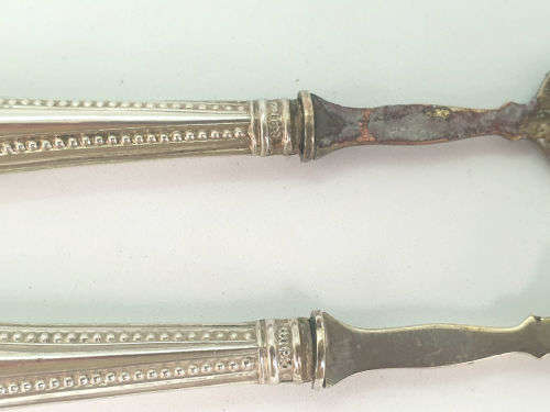 Antique  Forks with Silver (.800) Handles steel is rusted and one broken ..total weight 19gram