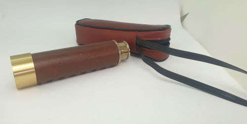 Copitar Brass and Leather Telescope 25x30mm Made in Japan with Leather Pouch