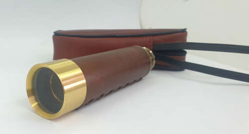Copitar Brass and Leather Telescope 25x30mm Made in Japan with Leather Pouch