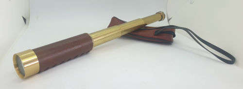 Copitar Brass and Leather Telescope 25x30mm Made in Japan with Leather Pouch