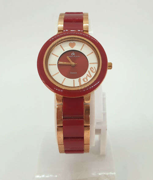 Daniel Klein Premium Ladies Red and Gold Dress Watch Unused - working - no Box