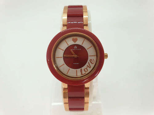 Daniel Klein Premium Ladies Red and Gold Dress Watch Unused - working - no Box