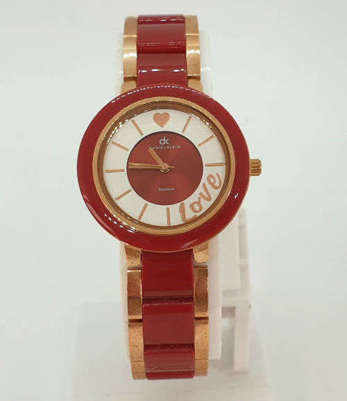 Daniel Klein Premium Ladies Red and Gold Dress Watch Unused - working - no Box