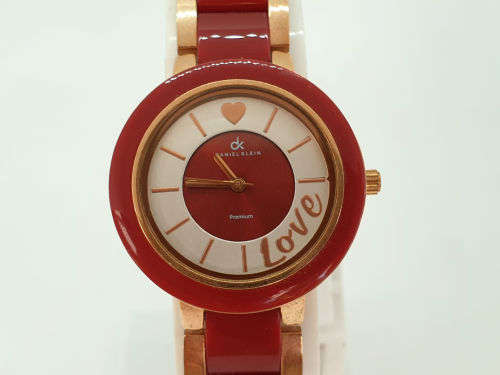 Daniel Klein Premium Ladies Red and Gold Dress Watch Unused - working - no Box