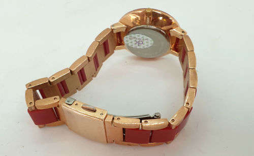 Daniel Klein Premium Ladies Red and Gold Dress Watch Unused - working - no Box